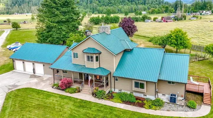 Attached 3 car garage with storage