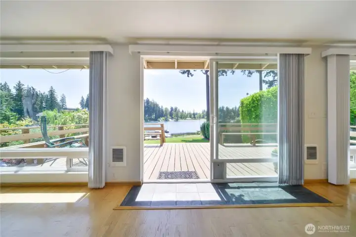 Sliders open to the large deck.