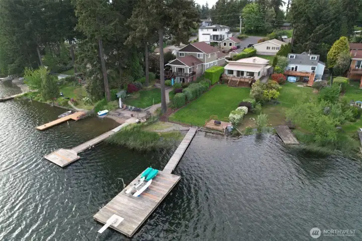 The home and located behind it is the potential rental and three-car garage.