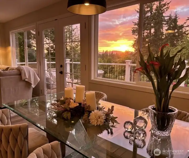 Dining area during the magical sunsets