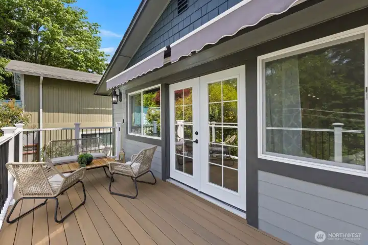 Spacious deck off of main living spaces