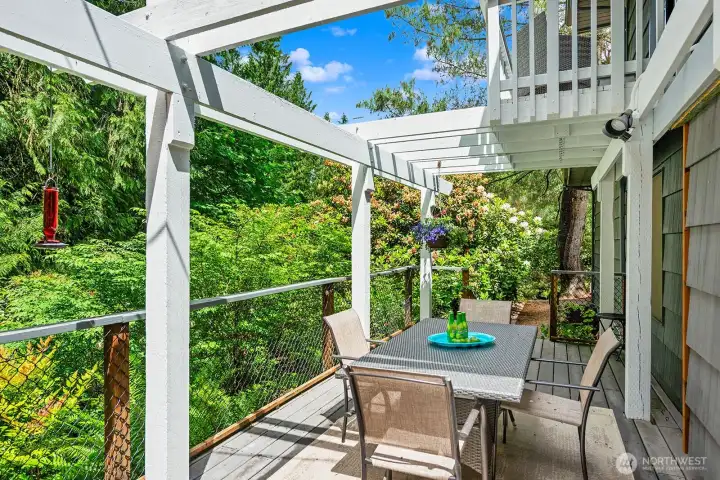 Deck along back of home. Great for entertaining.