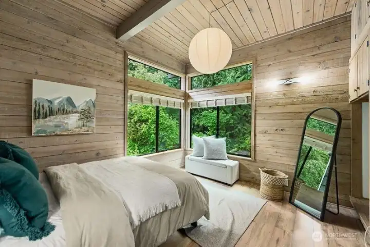 Bedroom with lots of closet and storage space