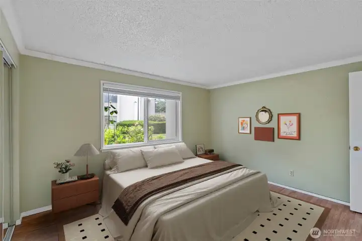 Virtually staged bedroom