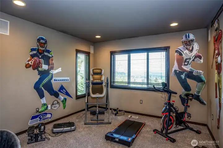 4th bedroom or work out room, also wired w speakers to be movie room