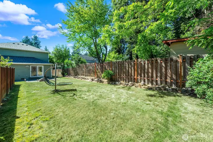 Private and level backyard!