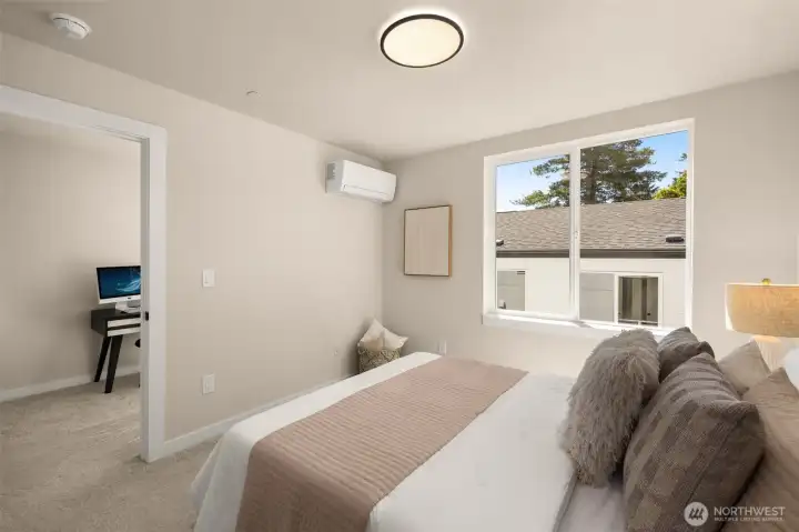Another perspective of the bedroom, illustrating the excellent layout and natural light (these are of model home, similar finishes and layout) Another perspective of the bedroom, illustrating the excellent layout and natural light (these are of model home, similar finishes and layout)
