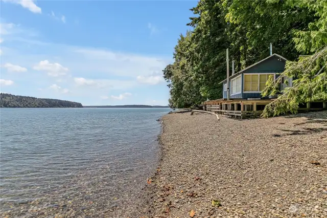 Beach Cabin and no bank waterfrontage - One-of-a-kind and rare opportunity to own a footprint on Colvos Passage!