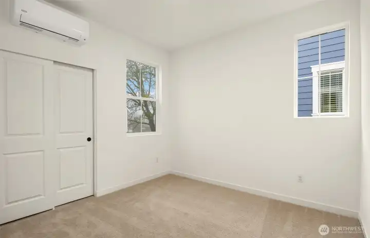 Perfect space for a home office complete with mini-split system for AC and heat