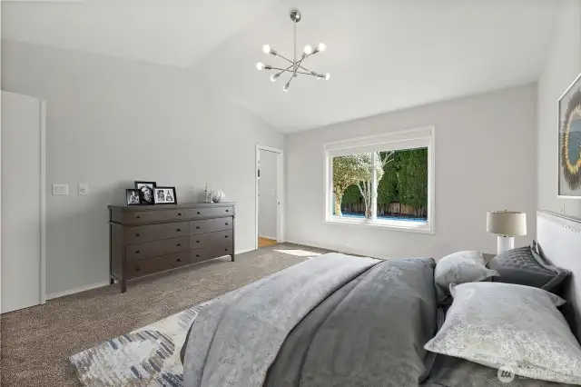 Here is another look from a different angle at the primary bedroom Virtually Staged.