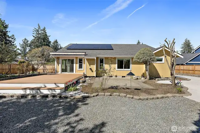 The house comes with solar and a sprinkler system that covers the entire property.