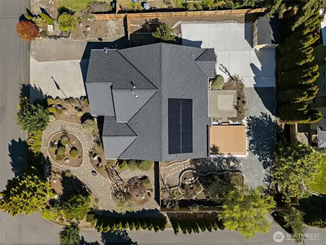 Ariel view of the house.
