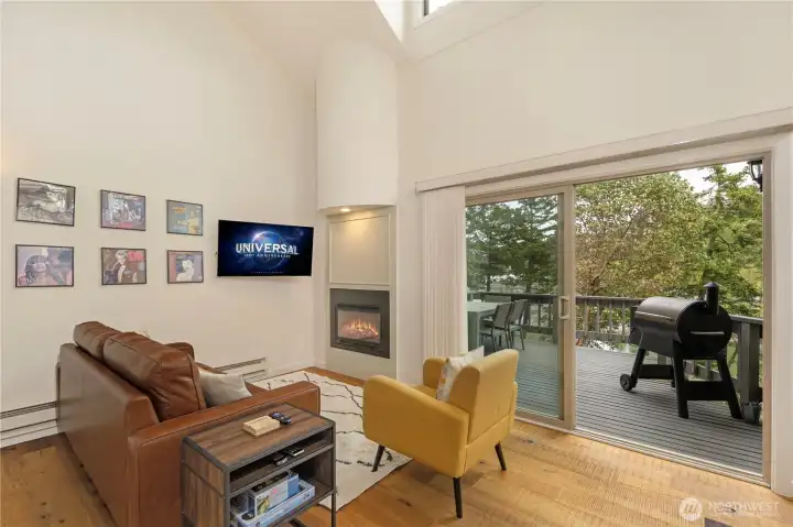 Living room with gas fireplace