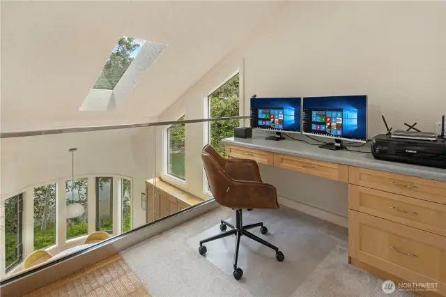 Landing at top of stairs for a desk/office space