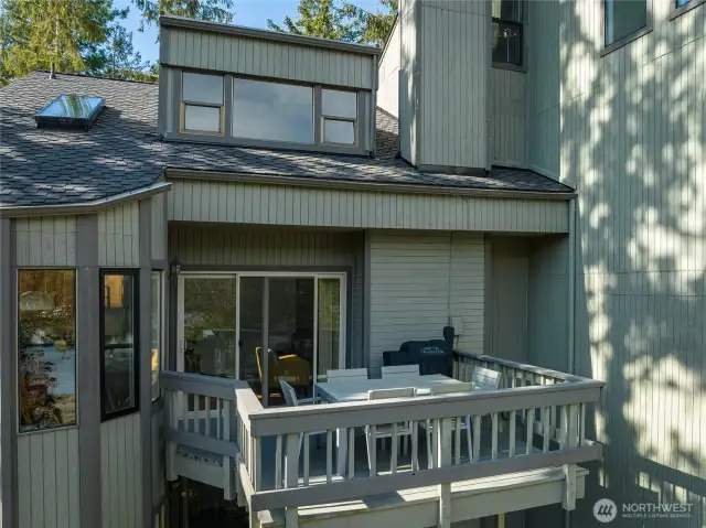 Exterior shot top floor corner unit