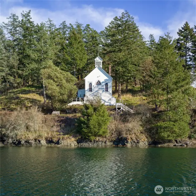The old chapel at Roche Harbor Marina & Resort