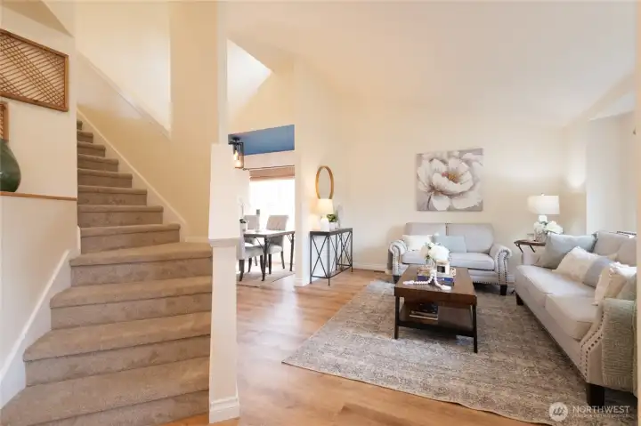 Ready to head upstairs? You'll appreciate the feel of soft, new carpet throughout the 2nd story. Neutral tones make it move-in ready and easy to style.