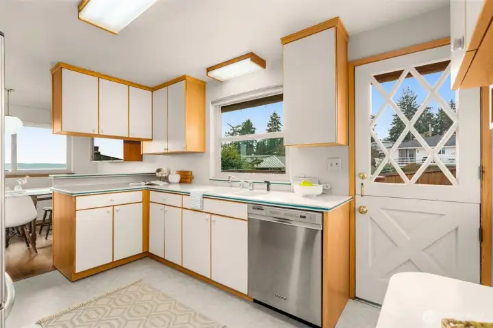 Love the dutch door off the kitchen that leads to the backyard