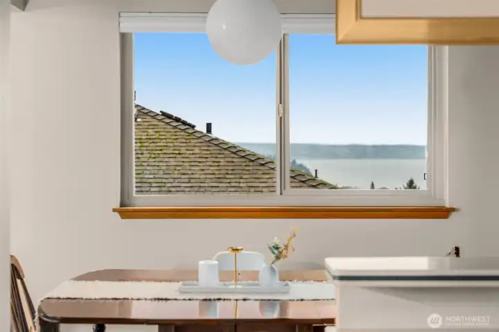 Water view from the dining room