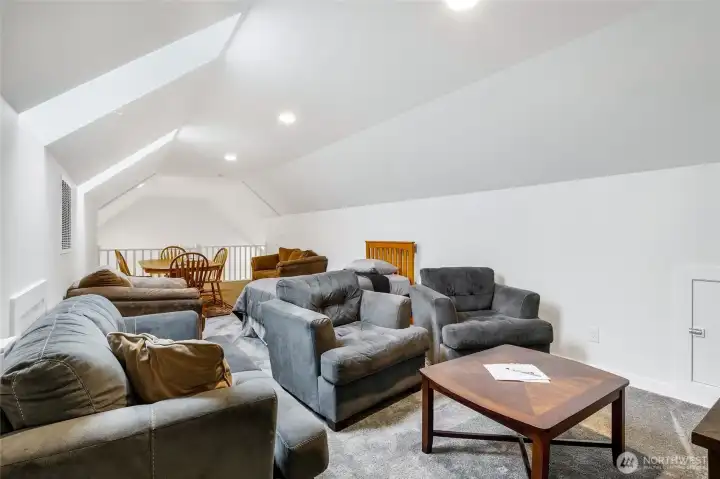 Large loft offers space for a game room-an extra sleeping quarter....or whatever you can imagine!