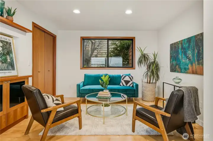 Super easy to frame this room in as 3rd bedroom, guest room or home office with slider barn door or french doors.