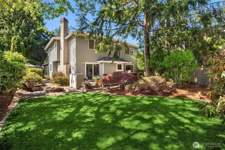 private and serene backyard