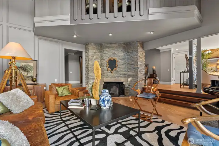 Wood burning fireplace