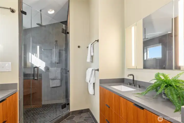 Primary bathroom with spa-like shower