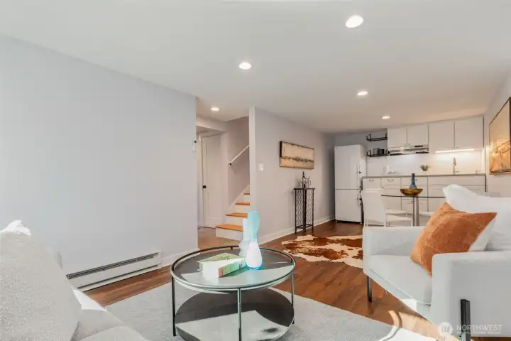 Lower level finished space with kitchenette