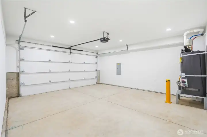 2-car garage with excellent lighting