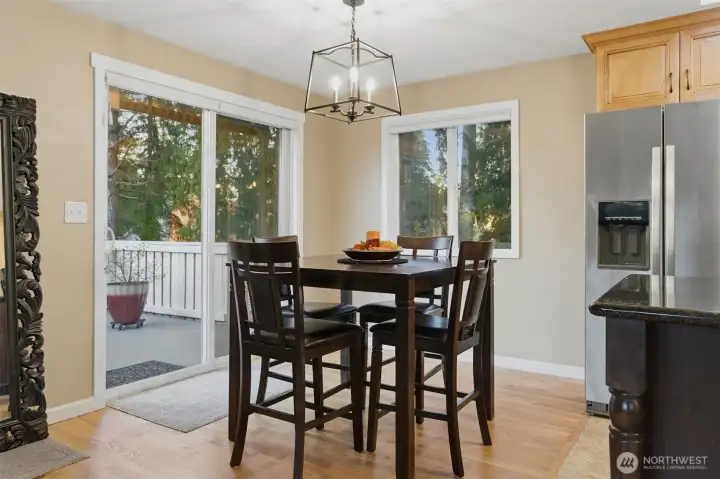 Dining room has plenty of space for any size table