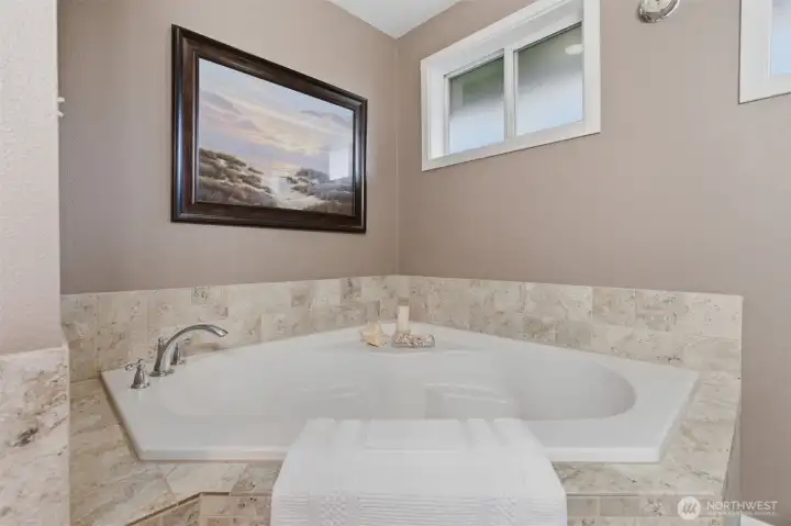 Soaking tub in main bath