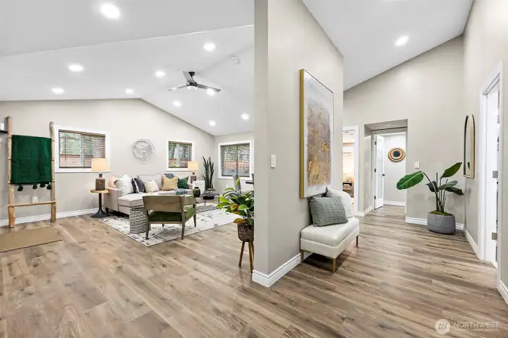 Home features fully independent HVAC zones, frosted glass bedroom doors, LVP flooring, LED lighting, high tech cabling ports and so much more!