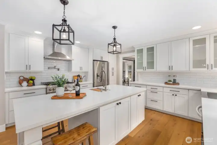 A stunning, fully remodeled kitchen designed to gather