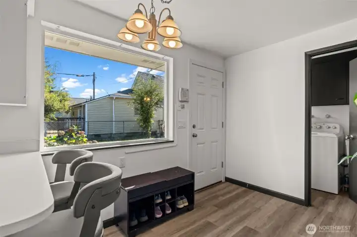 Kitchen eating space and 2nd back door