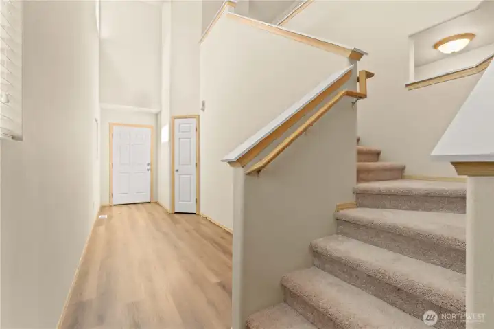ENTRY w/Hall Closet and Stairs. New Carpet up the stairs and for the entire upstairs