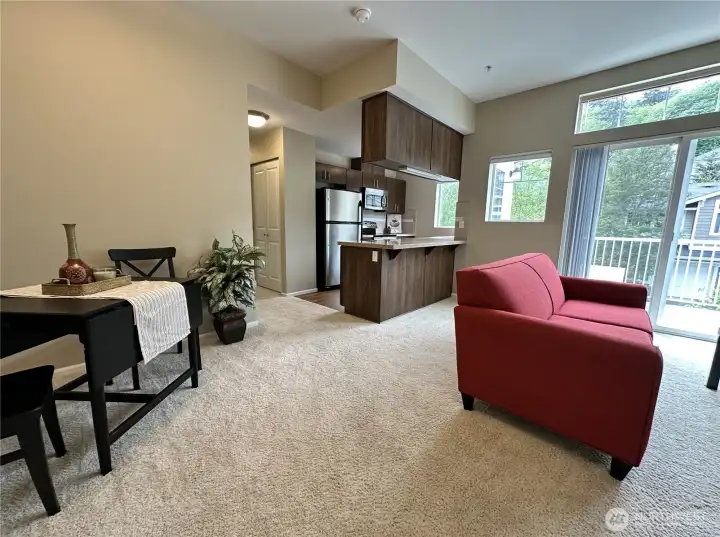 There is space for a dining table too! Great open space plan to make your own.