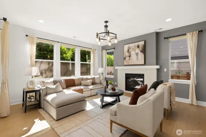 Abundance of natural light in the living room area Abundance of natural light in the living room area