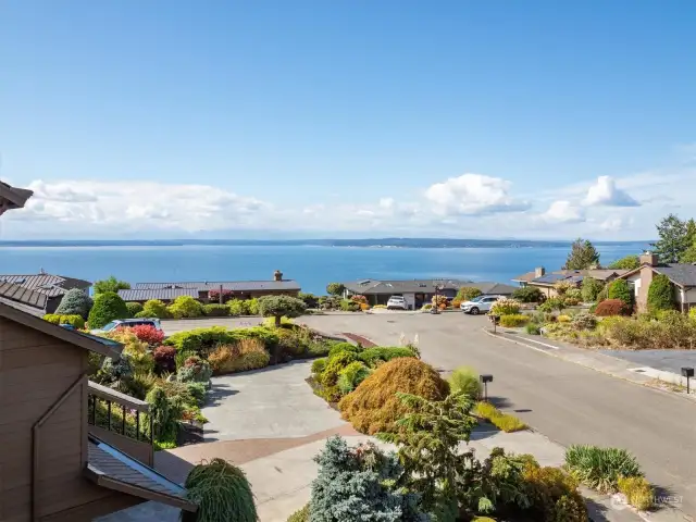 The Puget Sound and Cascade mountains decorate the horizon. Whether viewed from the deck, bedroom, or living room, the grandeur of the Pacific Northwest is on full display.