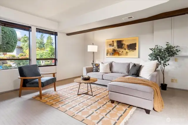 On this home’s lower level, find an ADU (attached dwelling unit) that offers a superabundance of convenient, luxury, and stylistic touches. Find a light-soaked sitting room, kitchen, design-forward bathroom, and more.