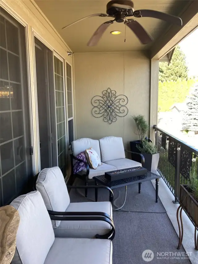 Covered Balcony w/ Ceiling Fan