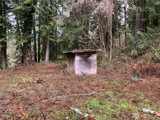 This shed houses the well and pressure tank.