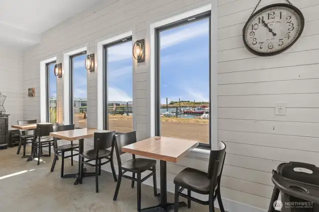 South facing windows show off the view of the Port of Ilwaco!