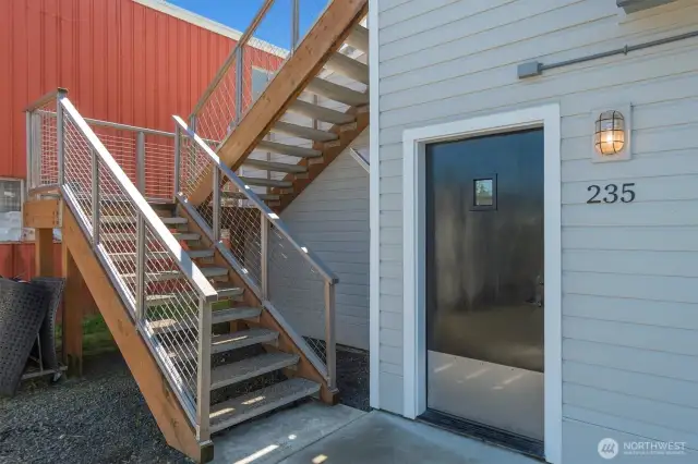 The rear entrance for the upstairs apartment.