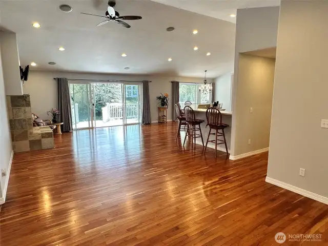 Light and Bright Great Room with Beautiful Hardwood floors throughout