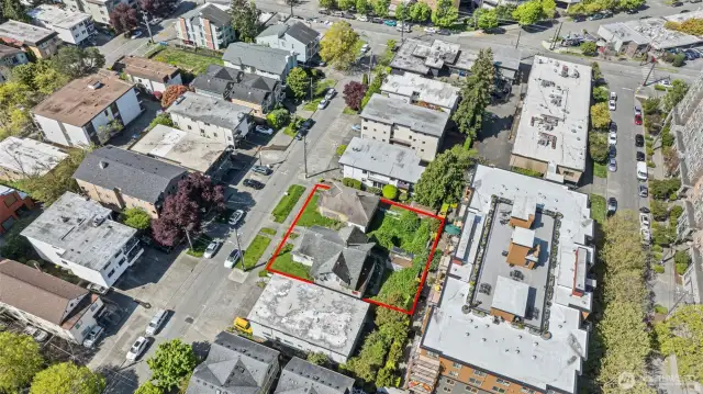 Red outline also depicting of adjacent lot that is also for sale
