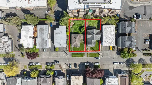Red outline also depicting of adjacent lot that is also for sale