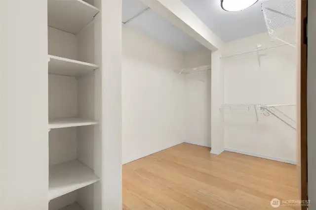 Walk in primary closet