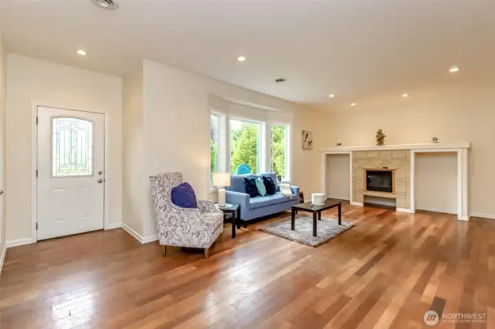 Entry to open concept living room.