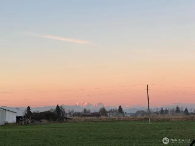 Snow capped mountain views to the north.